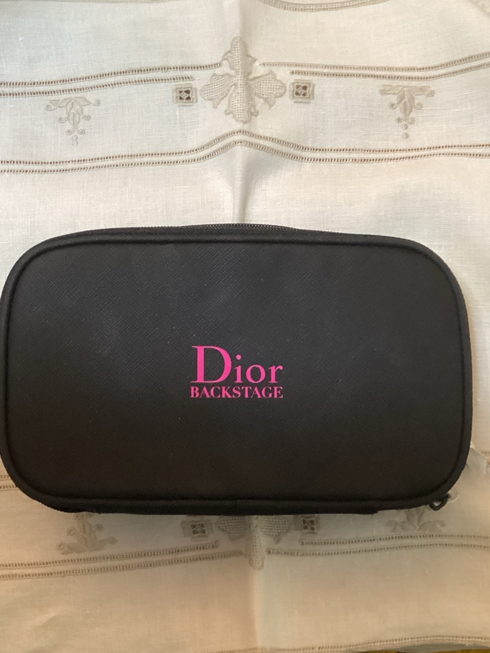 Dior Backstage Black Pouch with Pink Logo